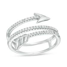 Cubic Zirconia Arrow Wrap Ring In Sterling Silver Size 7 Piercing Pagoda In 2020 Sterling Silver Stacking Rings Sterling Silver Stack Wrap Rings