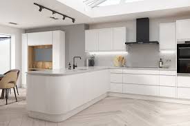 Grey gloss kitchen units with oak worktops howdens uk doors. Buy Luca Gloss White Kitchen Doors At Trade Prices Diy Kitchens