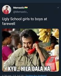 × farewell meme | (tw: Ugly School Girls To Boys At Farewell Meme Hindi Memes