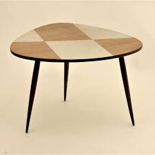 39 w x 36 d x 16 h Organic Shaped Wood Formica Tripod Coffee Table 91427