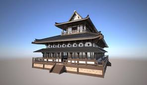 Traditional Japanese Temple 3d Model Japanese Temple Japanese Traditional 3d Model