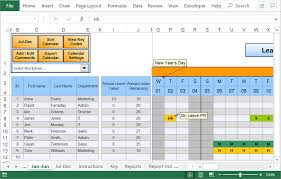 Excel Staff Leave Holiday Planner