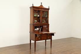 Manufactured wood + solid wood. Sold Traditional Federal Style Mahogany Vintage Secretary Desk Bookcase 32482 Harp Gallery Antiques Furniture