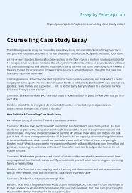 A case study format usually contains a hypothetical or real situation. Counselling Case Study Essay Essay Example
