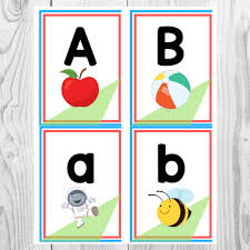 Want a teacher to help you teach your child the alphabet? Alphabet Flashcards Free Printable Blue Red And Green Frame Printable Flash Cards Alphabet Flashcards Abc Flashcards Printable