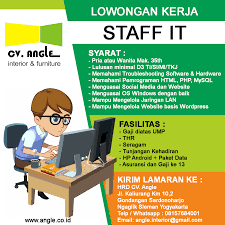 Jurusan tkj atau teknik komputer dan jaringan merupakan jurusan yang mempelajari tentang cara merakit komputer. Lowongan Pekerjaan Staff It