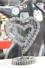 Motorcycle Chain Heart Scrap Metal Art Welding Art Metal Art