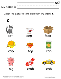 learn the letter c learning the alphabet academy worksheets