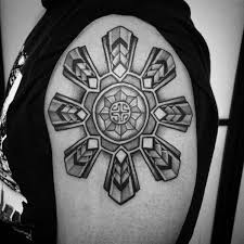 Black And White Filipino Flag Tattoo 50 Filipino Sun Tattoo Designs For Men Tribal Ink Ideas Sun Tattoo Designs Tattoo Designs Men Filipino Tattoos