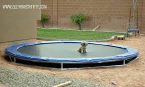 Just dig a hole based on the size of the trampoline you currently own, and in a few short steps (just follow this quick and easy tutorial from all things thrifty ), you'll have one all set up for under $300. Diy Inground Trampoline Instructions All Things Thrifty