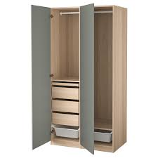 1 bid ending 21 jul at 8:05pm bst 4d 14h collection in person. Pax Reinsvoll Wardrobe Combination White Stained Oak Effect Grey Green Ikea