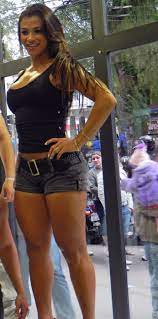 Latina in short shorts