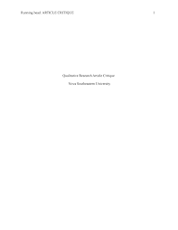 Qualitative researchers often consider themselves instruments in research because all observations, interpretations and analyses are filtered through their own personal lens. Qualitative Research Article Critique Studocu