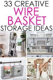 Set of 3 vintage tobacco baskets farmhouse decor brown tobacco baskets shabby chic wall decor tabletop wall basket #150. 33 Wire Basket Storage Ideas For Every Room In Your Home Organize Declutter Wire Basket Storage Decorative Storage Baskets Storage Baskets
