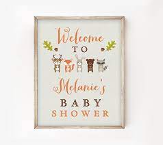 Free Baby Shower Welcome Sign Pdf Template Woodland Fox Instant Download Printable Printable Market