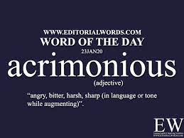 Word Of The Day Acrimonious 23jan20 English Vocabulary Words Learn English Words English Words