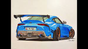 We show the process of drawing cars in the smallest detail. Car Drawing Toyota Supra Gr A90 Widebody Jdm Time Lapse Speed Drawing Youtube