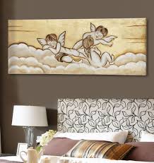 Gli Angeli Scendono E Vegliano Sui Vostri Sogni Quadro Decorato A Mano Con Materico In Rilievo E Foglia Oro Su Struttura Decorazioni Dipinti Moderni Moderno