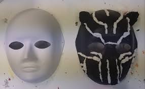 Black Panther Halloween mask made by Michael today out of a mask and clay  🤩 🎃🎃🎃 Great way to celebrate Halloween with a cool & original mask that  will seriously stand out