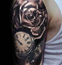 90 Realistic Rose Tattoo Designs For Men Floral Ink Ideas Watch Tattoos Pocket Watch Tattoos Half Sleeve Tattoo