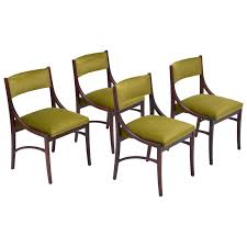 Milia upholstered premium velvet dining chair (set of 2). Set Of Four Mid Century Modern Green Reupholstered Dining Chairs By Ico Parisi For Sale At 1stdibs