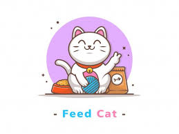 Cute Cat Playing Ball With Cat Food In 2020 Cat Playing Line Art Design Cat Food