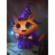 5d Diamond Painting Magic Star Cat Paint With Diamonds Art Crystal Craft Decor In 2020 Cute Animal Drawings Cute Fantasy Creatures Cat Character