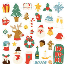 Christmas Symbols Vector Set Clipart Image