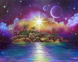 Dream Island Magic Space Landscape Art Fantasy World Landscapes Galaxy Painting Galaxy Artwork Space Painting