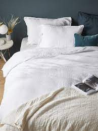 White bedding can be the most classic interior bedroom decor, it fits modern bedding for its pure simplicity, or create shabby chic theme without much. Cocoon Washed Linen Duvet Cover White Home