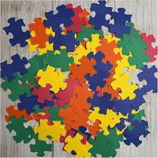 Amazon.com: Crafts4u 100 Mixed Puzzle Piece Pieces - Primary Colors - die  cuts Confetti Party Supplies Scrapbooking : Handmade Products