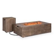 Samdew 20lb propane gas tank cover with side flip flap and stable tabletop feature, 2 storage pockets. Waterproof Cover 48 Inchx27 Inch 50 000 Btu Rectangular Fire Table Giantex 2 Piece Propane Fire Pit Table Set With 20 Gallon Tank Side Table Outdoor Furniture Fire Pits Outdoor Fireplaces Outdoor Heating