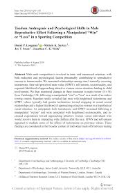 The reference itself dates back to studies conducted in the late 1940's by dr. Pdf Tandem Androgenic And Psychological Shifts In Male Reproductive Effort Following A Manipulated Win Or Loss In A Sporting Competition