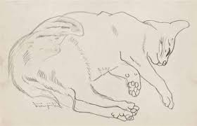 Chat Endormi By Tsuguharu Foujita Dancing Drawings Artwork Drawings