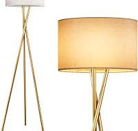Lightdot Gold Tripod Floor Lamp, Modern Floor Lamp for Living Room, Standing Lamp with Linen Shade, E26 Bulb Included, 66" Tall Floor Lamp for ...