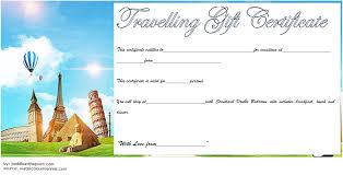 Travel Gift Certificate Template Free Printable 3 In 2020 Air Travel Gifts Free Travel Travel Gifts