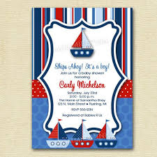 Ships Ahoy Sailboat Baby Shower Or Birthday Party Invitation Nautical Baby Shower Invitations Baby Shower Invitations Design Baby Shower Invitations For Boys