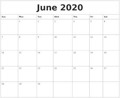 This june 2020 calendar can be printed on an a4 size paper. June 2020 Calendar Template With New Timetable Printable Calendar Holidays 2020