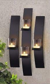Black candle sconces for living room. Set 3 Modern Black Metal Wall Mount Tea Light Candle Holder Sconce Candle Holders Wall Decor Wall Candle Holders Candle Holder Wall Sconce