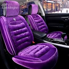 Color Brilliancy Elegant Shape Princess Wind Velvet Universal Car Seat Cover Purple Car Purple Jeep Car Accessories