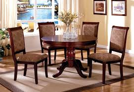 5 Pc St Nicholas Ii In A Cherry Wood Finish Round Table Dining Set Furnitureofameri Round Dining Table Sets Round Pedestal Dining Table Round Pedestal Dining