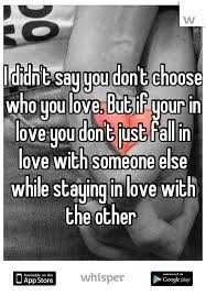 I Didn T Say You Don T Choose Who You Love But If Your In Love
