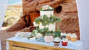 Simple Large Cake Dessert Table Outdoor Wedding Boho Chic Inspiration Boho Chic Wedding Cake Dessert Table Chic Wedding Style