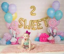 Birthday Theme Ideas For 2 Year Old Daughter Two Sweet Candy Themed Photography Backdrop 2 Lollipops 2nd Birthday Party For Girl Girls Birthday Party Themes Girl 2nd Birthday
