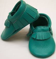 Emerald Moccs Baby Shoes Leather Emerald