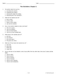 The Outsiders Chapter 1 A Printable From Help Teaching The Outsiders Help Teaching Book Study