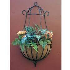 peacock wall basket planter with coco fiber liner in 2021 baskets on garden decor rattan hanging plant holder