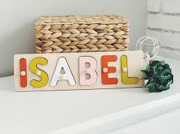 Wooden Personalised Name Puzzle With Pegs Butterfly At Extra Etsy Montessori Toys Personalised Gifts Handmade Wooden Toys For Toddlers