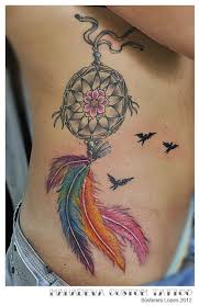 Feather With Birds Flying Away Tattoo Pin By Danielle Varwig On Body Art Dream Catcher Tattoo Rib Tattoo Dreamcatcher Tattoo