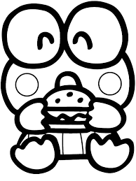 Free keroppi and my melody coloring pages! Keroppi Had Delicious Burger Coloring Pages Kids Play Color